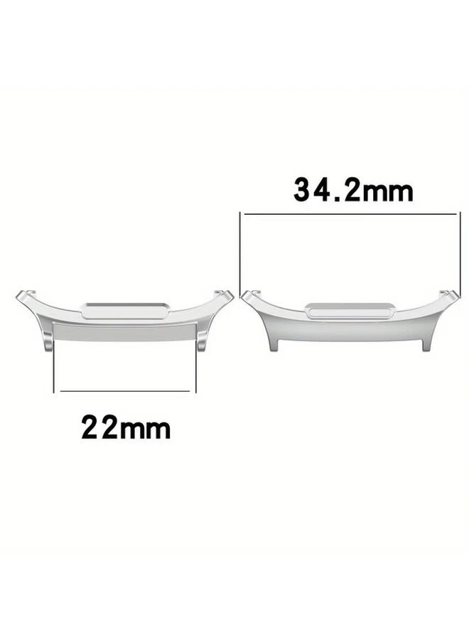 Metal Connectors For Samsung Galaxy Watch 7 Ultra 47mm Band Silvery Black Quick Fit Adapter - Image 2
